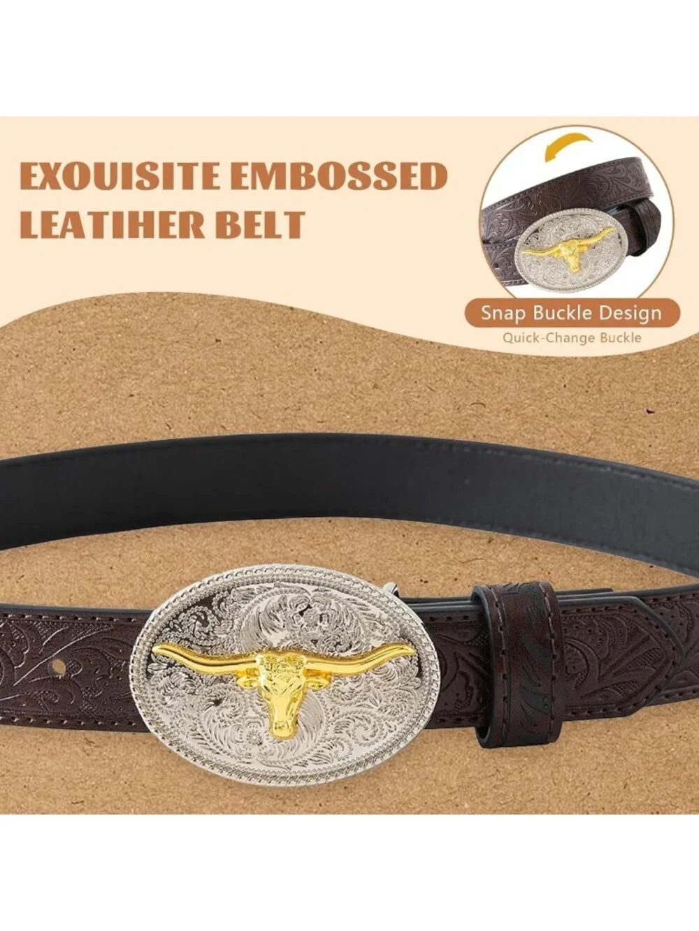 Kids Western Leather Belt for Boys & Girls - Stylish Cowgirl & Cowboy Accessory